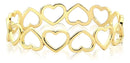 Anel Feminino De Ouro 18k Corações Vazados E Delicados