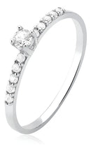 Anel Solitário Prata 925 Aparador