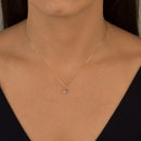 Colar De Ouro 18k Elos Longos Com Ponto De Luz Gota E 45cm Cor Rosa