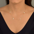 Colar Feminino De Ouro 18k Trevos Com 6mm E 45cm Cor Madrepérola