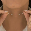 Colar Veneziana Com Bolinha De Prata 925