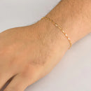 Pulseira Masculina De Ouro 18k Veneziana Longa Com 1.3mm Cor Amarelo Diâmetro 21 cm