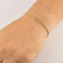 Pulseira Ouro 18k Masculina Grumet Oca Grossa 4mm 2,9 Gramas Comprimento 21 cm