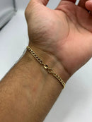 Pulseira Ouro 18k Masculina Grumet Oca Grossa 4mm 2,9 Gramas Comprimento 21 cm